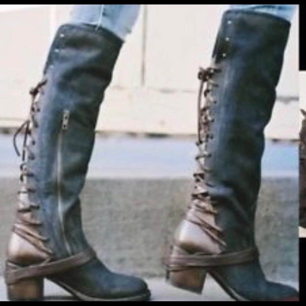 Freebird Navy Suede "Coal" Boots 7 -Worn twice!